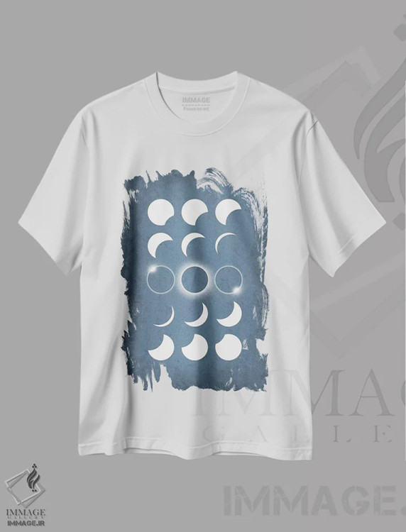 تیشرت سفید طرح دار کسوف ۲، دکور معاصر اثر گت یور نرد آن | فروشگاه ایماژ
