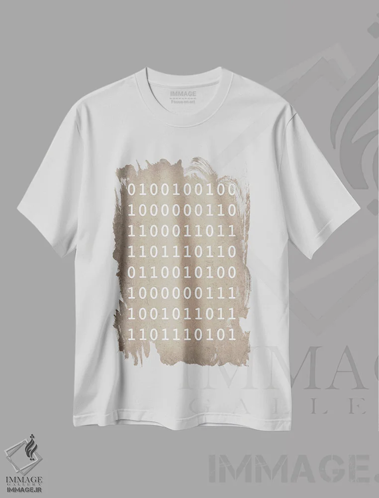 تیشرت سفید طرح دار کد باینری "دوستت دارم"، دکور معاصر اثر گت یور نرد آن | immage.ir