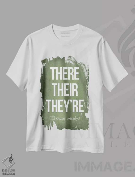 تیشرت سفید طرح دار There Their They're، دکور معاصر اثر گت یور نرد آن | فروشگاه ایماژ