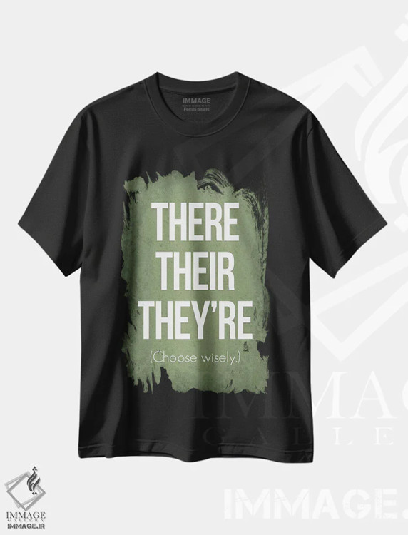 تیشرت مشکی طرح دار There Their They're، دکور معاصر اثر گت یور نرد آن | immage.ir