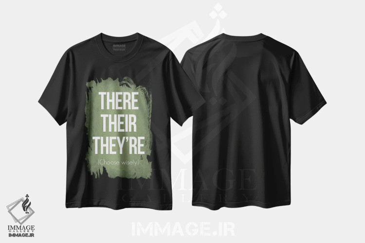 تیشرت مشکی طرح دار There Their They're، دکور معاصر اثر گت یور نرد آن | immage.ir