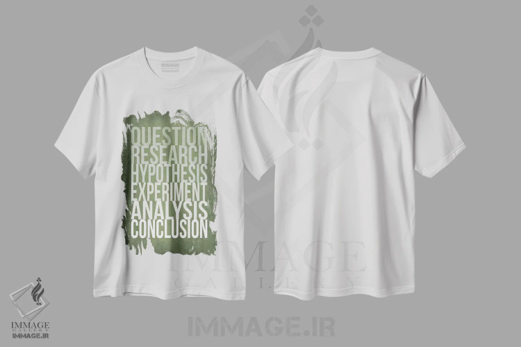 تیشرت سفید طرح دار مراحل روش علمی، دکور معاصر اثر گت یور نرد آن | immage.ir