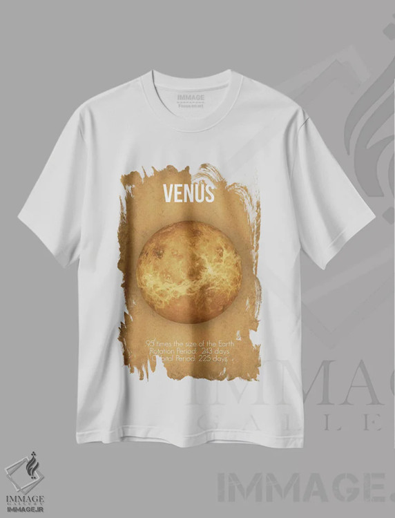 تیشرت سفید طرح دار زهره، دکور معاصر اثر گت یور نرد آن | فروشگاه ایماژ