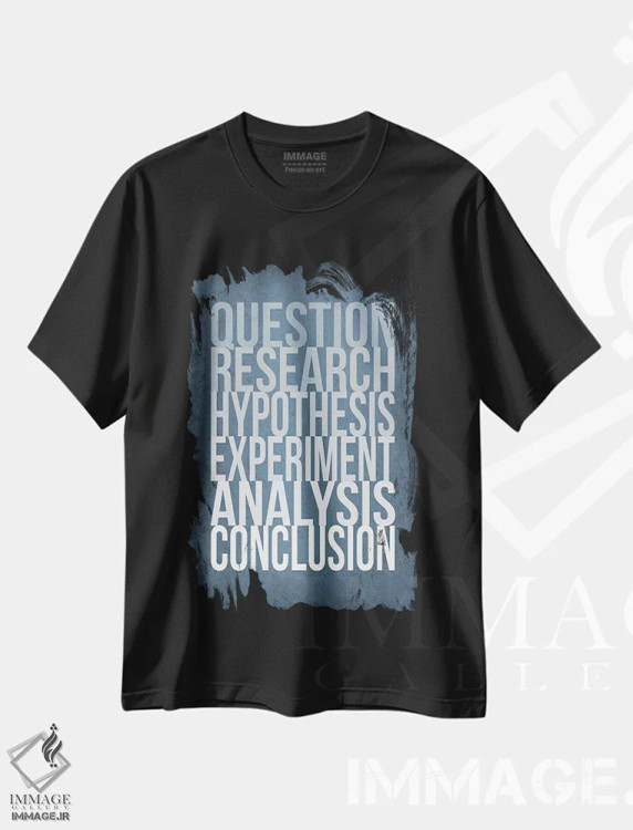 تیشرت مشکی طرح دار مراحل روش علمی ۲، هنر دیجیتال اثر گت یور نرد آن | immage.ir