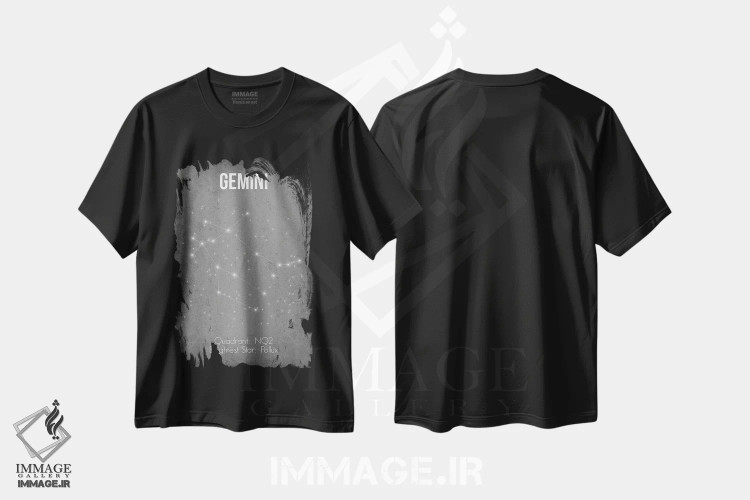 تیشرت مشکی طرح دار برج جوزا، دکور معاصر اثر گت یور نرد آن | immage.ir