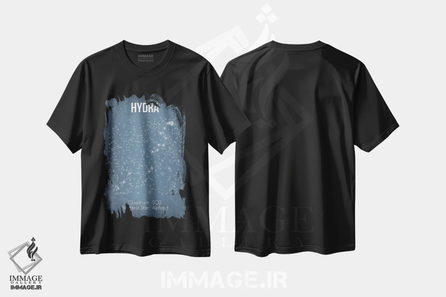 تیشرت مشکی طرح دار برج هیدرا، دکور معاصر اثر گت یور نرد آن | immage.ir