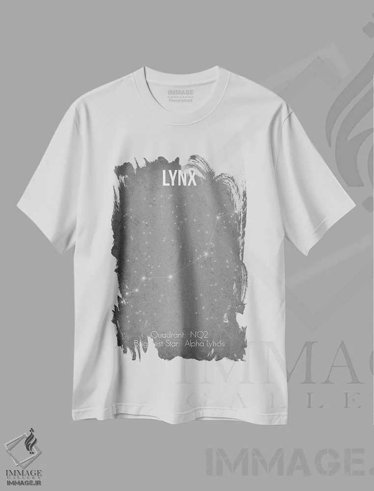 تیشرت سفید طرح دار برج سیاه گوش، دکور معاصر اثر گت یور نرد آن | فروشگاه ایماژ