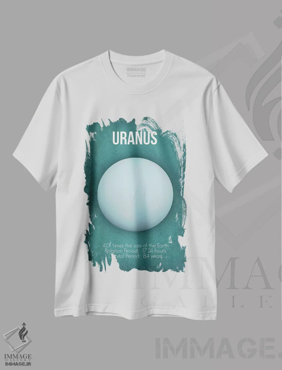 تیشرت سفید طرح دار اورانوس، دکور معاصر اثر گت یور نرد آن | فروشگاه ایماژ