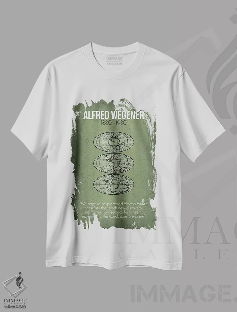 تیشرت سفید طرح دار آلفرد وگنر، دکور معاصر اثر گت یور نرد آن | immage.ir