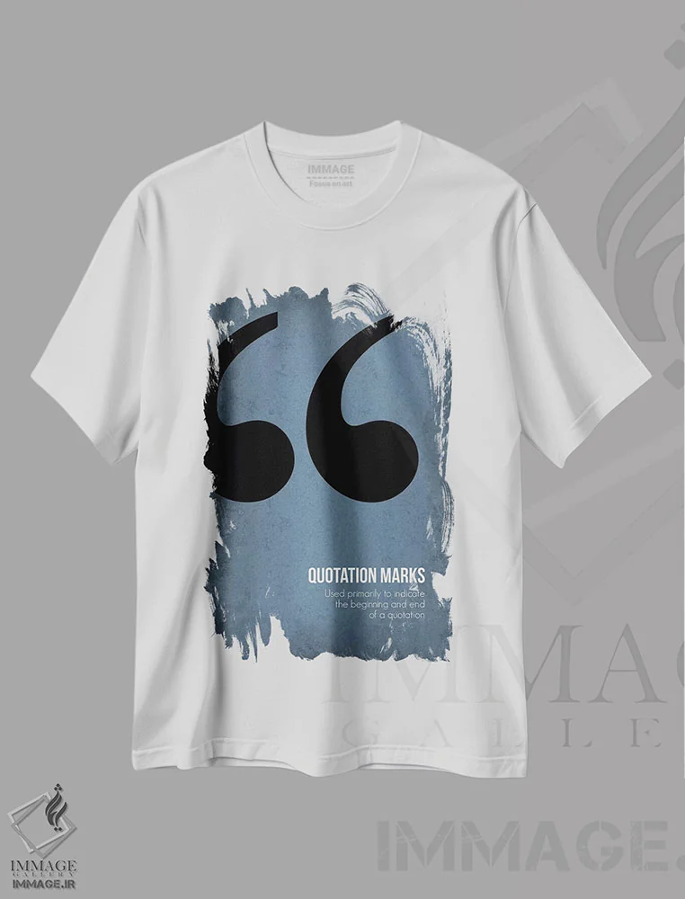تیشرت سفید طرح دار علامت نقل قول، تزئینی اثر گت یور نرد آن | immage.ir