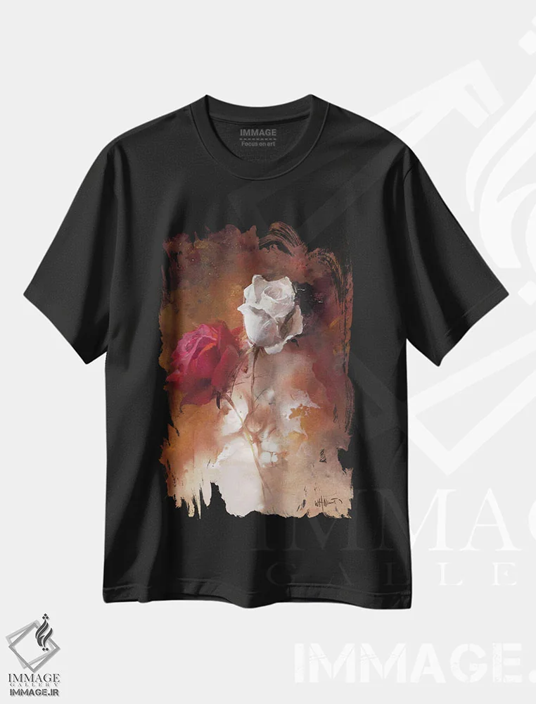 تیشرت مشکی طرح دار یک زوج ۱، تزئینی اثر ویلم هنراتس | immage.ir
