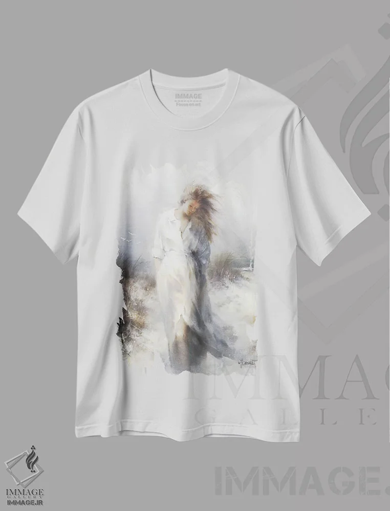 تیشرت سفید طرح دار رویایی، تزئینی اثر ویلم هنراتس | فروشگاه ایماژ