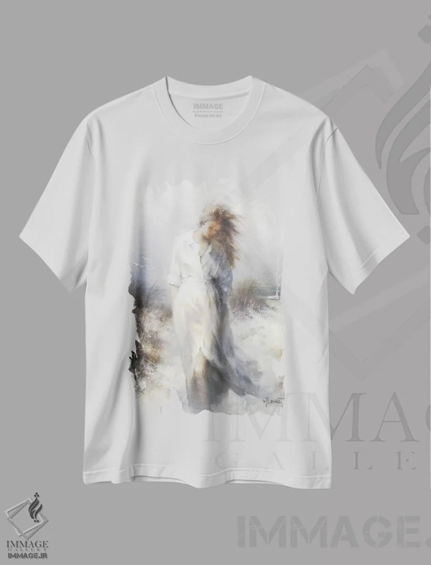 تیشرت سفید طرح دار رویایی، تزئینی اثر ویلم هنراتس | فروشگاه ایماژ