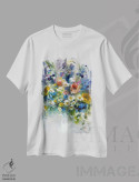 تیشرت سفید طرح دار برداشت گلگون، تزئینی اثر ویلم هنراتس | فروشگاه ایماژ