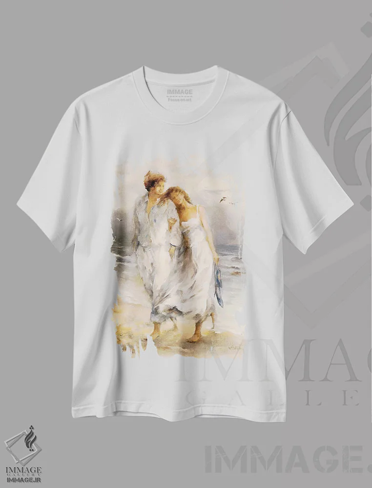 تیشرت سفید طرح دار عاشق، تزئینی اثر ویلم هنراتس | فروشگاه ایماژ