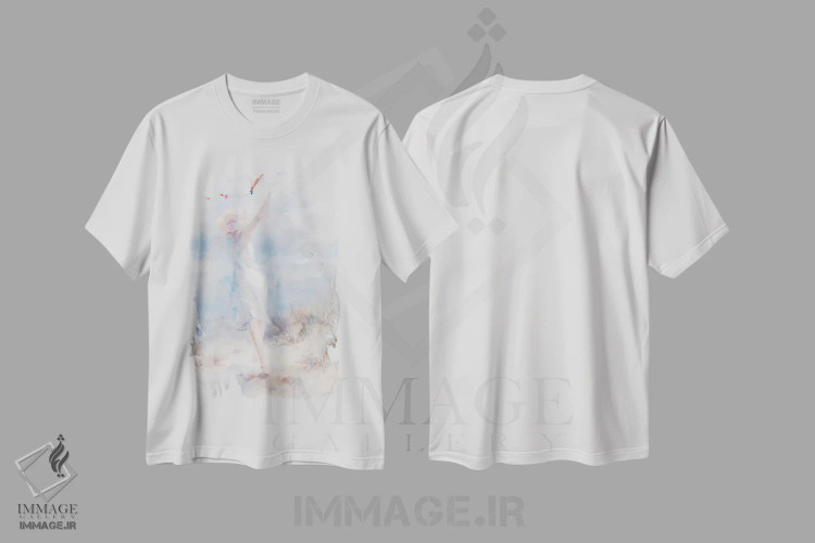 تیشرت سفید طرح دار بادبادک بازی، تزئینی اثر ویلم هنراتس | فروشگاه ایماژ