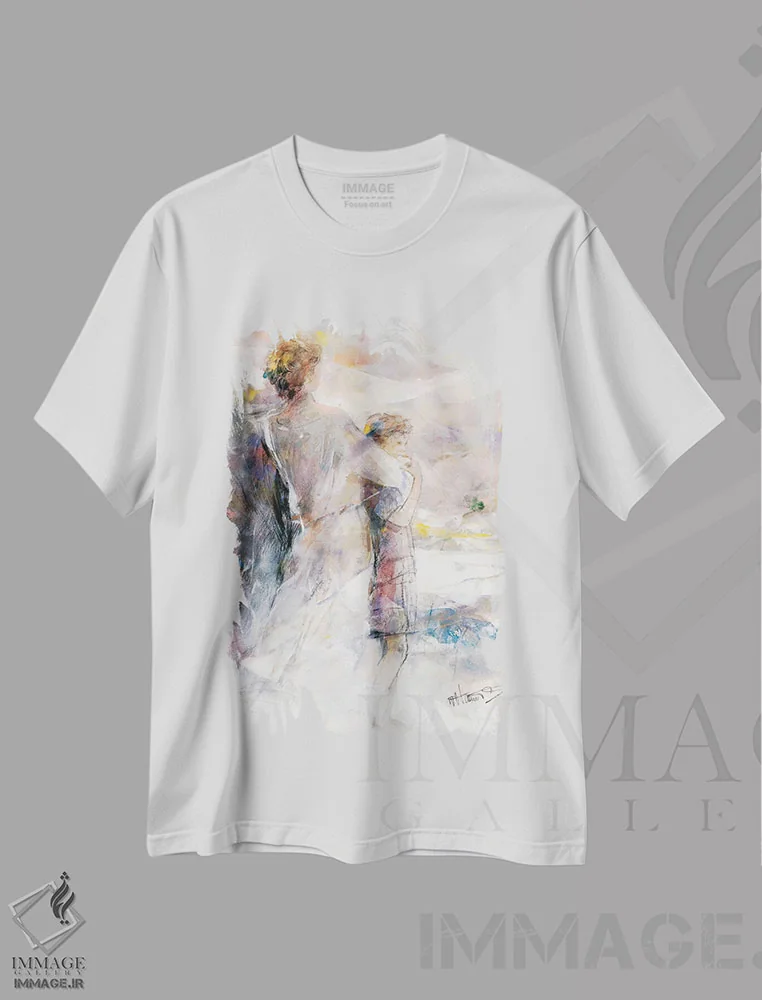 تیشرت سفید طرح دار پسر من، تزئینی اثر ویلم هنراتس | immage.ir