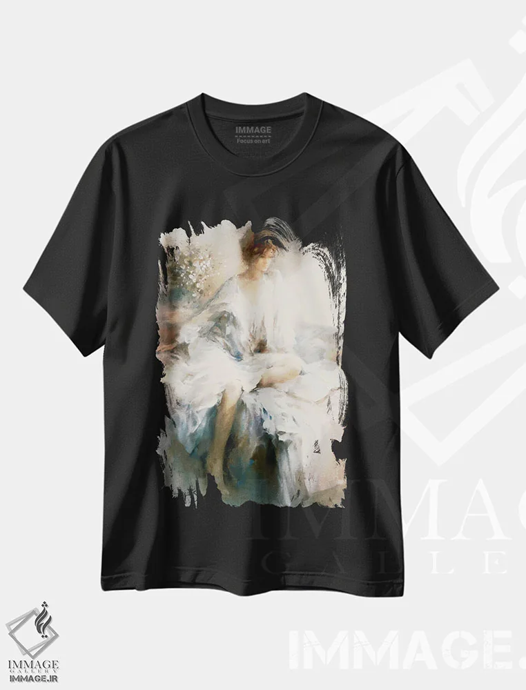 تیشرت مشکی طرح دار مدیتیشن، تزئینی اثر ویلم هنراتس | immage.ir