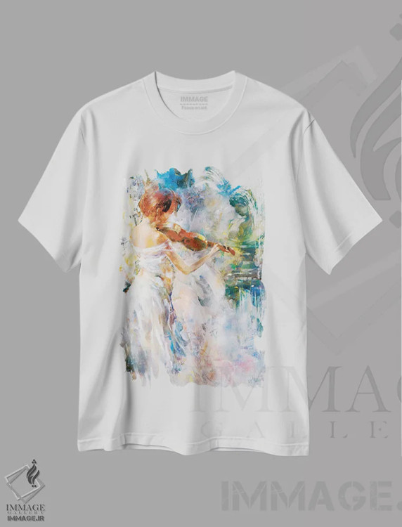 تیشرت سفید طرح دار آرامش در بازی، تزئینی اثر ویلم هنراتس | immage.ir
