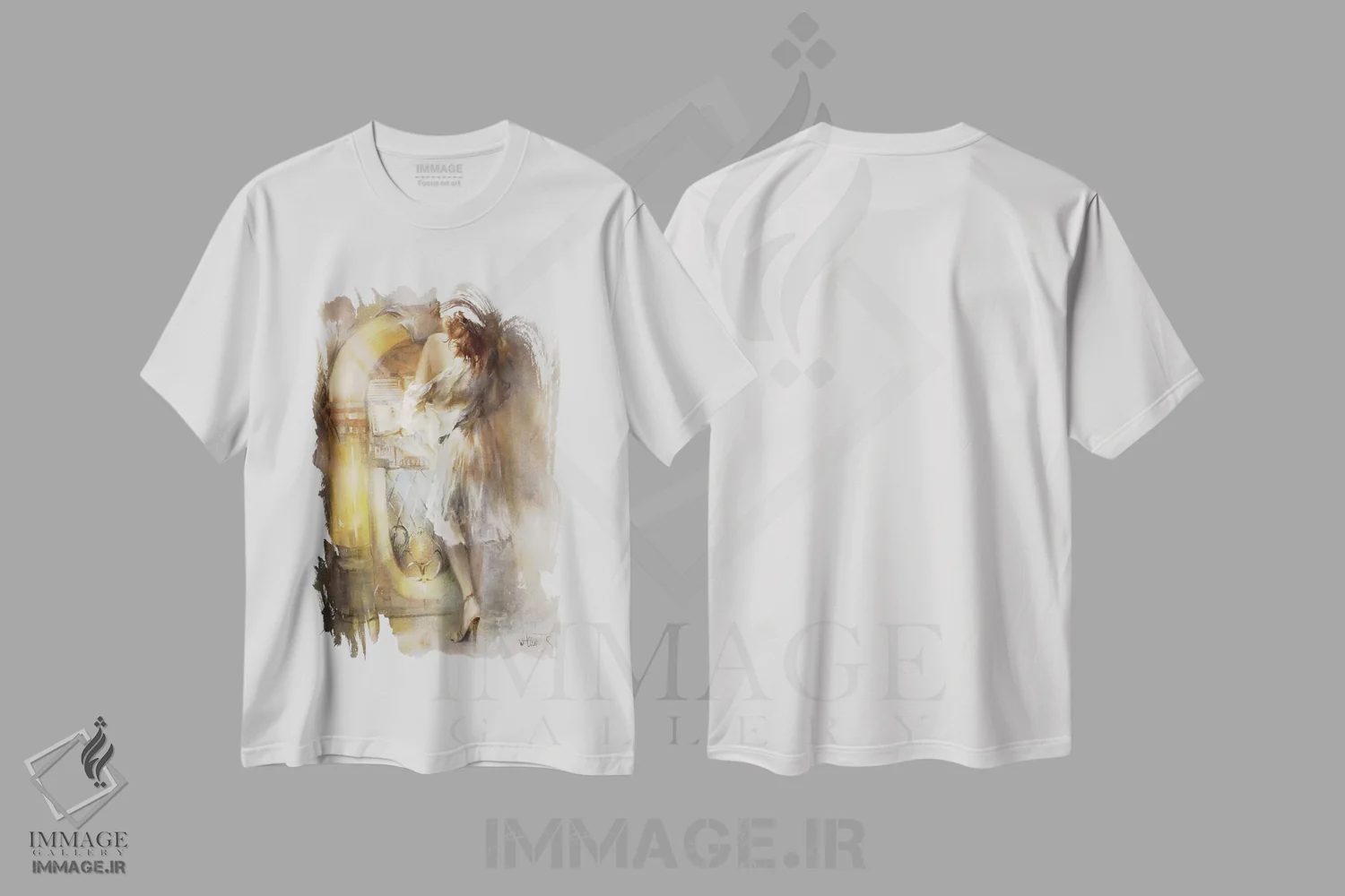 تیشرت سفید طرح دار گم شده در زمان، تزئینی اثر ویلم هنراتس | immage.ir