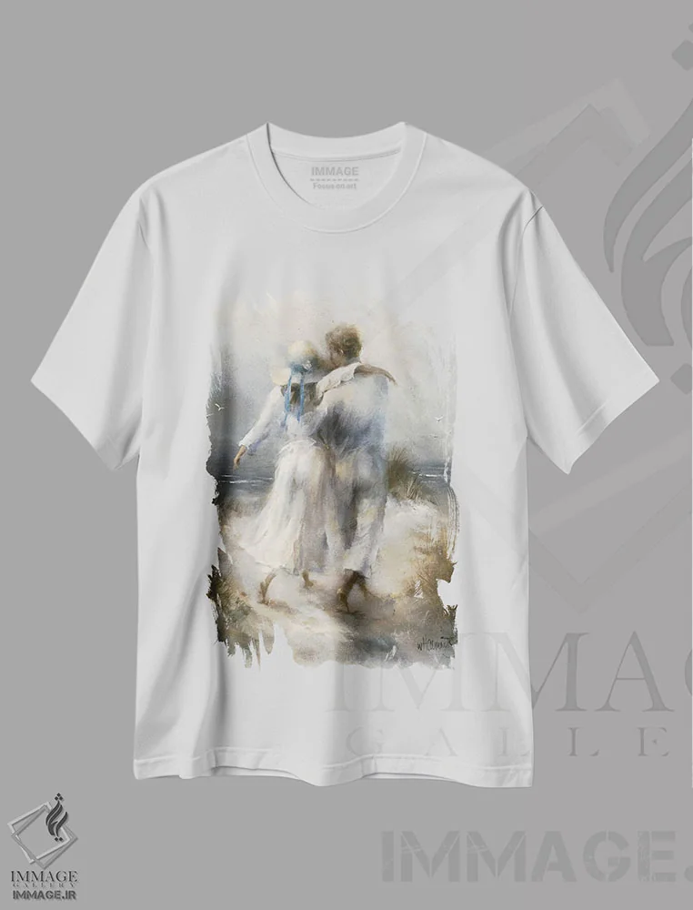 تیشرت سفید طرح دار رمانتیک، تزئینی اثر ویلم هنراتس | immage.ir