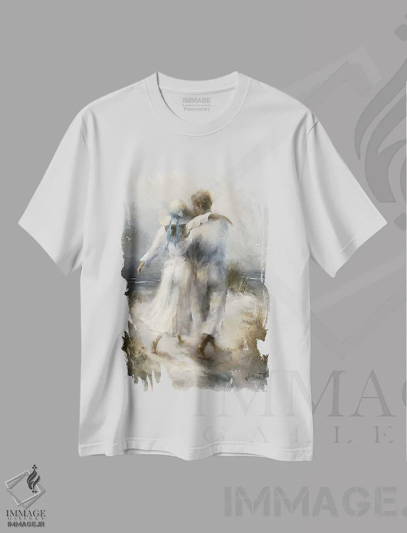 تیشرت سفید طرح دار رمانتیک، تزئینی اثر ویلم هنراتس | immage.ir
