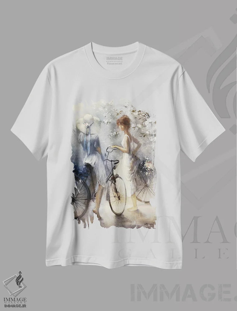 تیشرت سفید طرح دار بهار، تزئینی اثر ویلم هنراتس | immage.ir