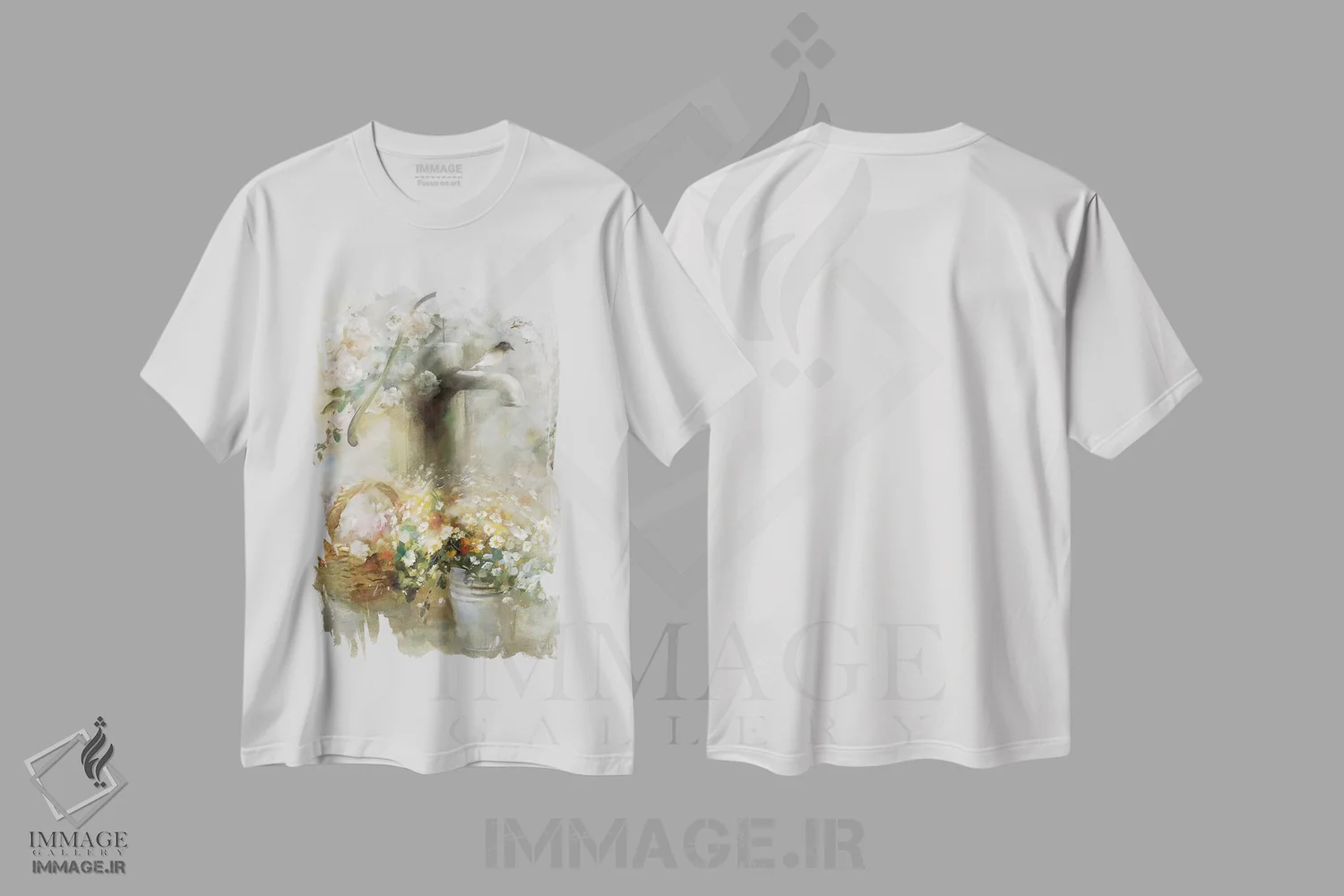 تیشرت سفید طرح دار لمس نرم ۱، تزئینی اثر ویلم هنراتس | فروشگاه ایماژ