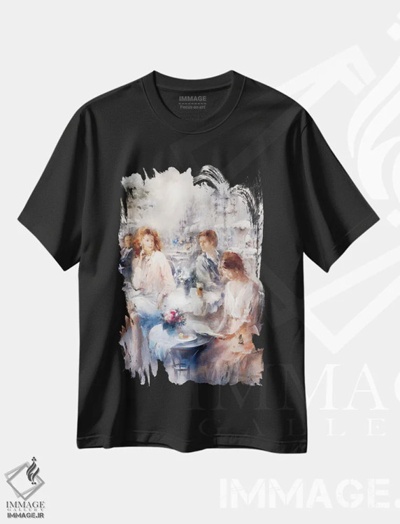 تیشرت مشکی طرح دار تراس، تزئینی اثر ویلم هنراتس | immage.ir