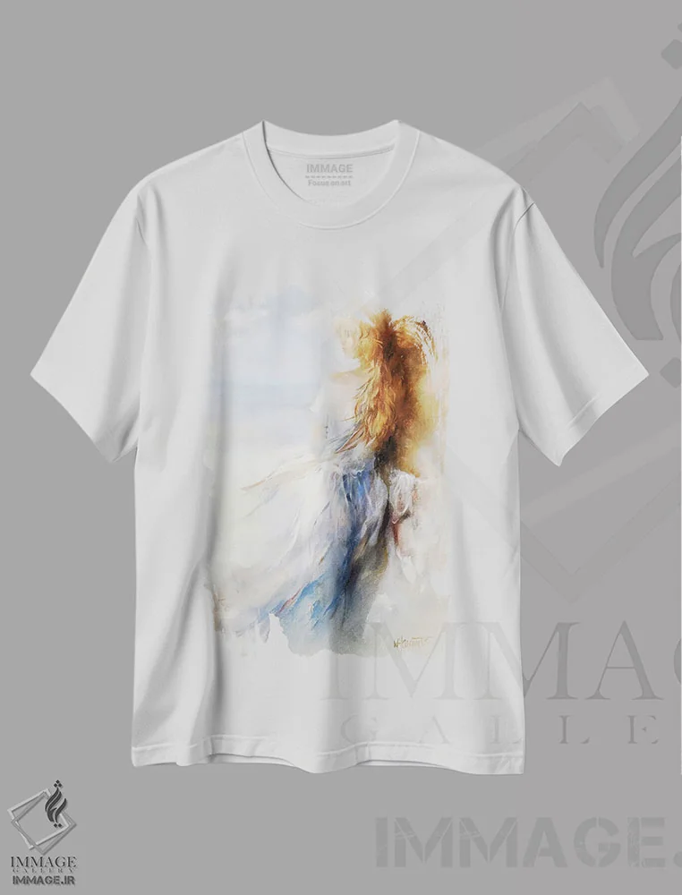 تیشرت سفید طرح دار با هم، تزئینی اثر ویلم هنراتس | فروشگاه ایماژ