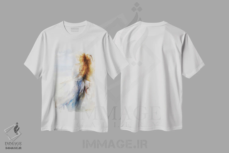 تیشرت سفید طرح دار با هم، تزئینی اثر ویلم هنراتس | فروشگاه ایماژ