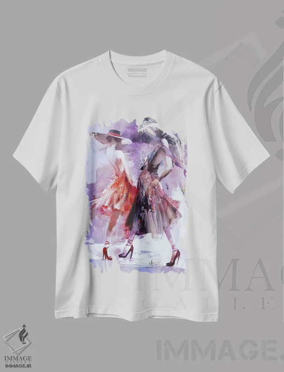 تیشرت سفید طرح دار نمایش، تزئینی اثر ویلم هنراتس | فروشگاه ایماژ