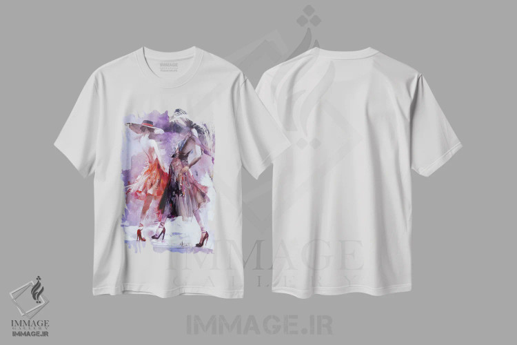تیشرت سفید طرح دار نمایش، تزئینی اثر ویلم هنراتس | فروشگاه ایماژ