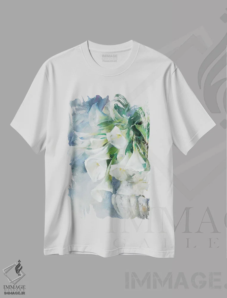 تیشرت سفید طرح دار یادگاری ثبت شده، تزئینی اثر ویلم هنراتس | immage.ir
