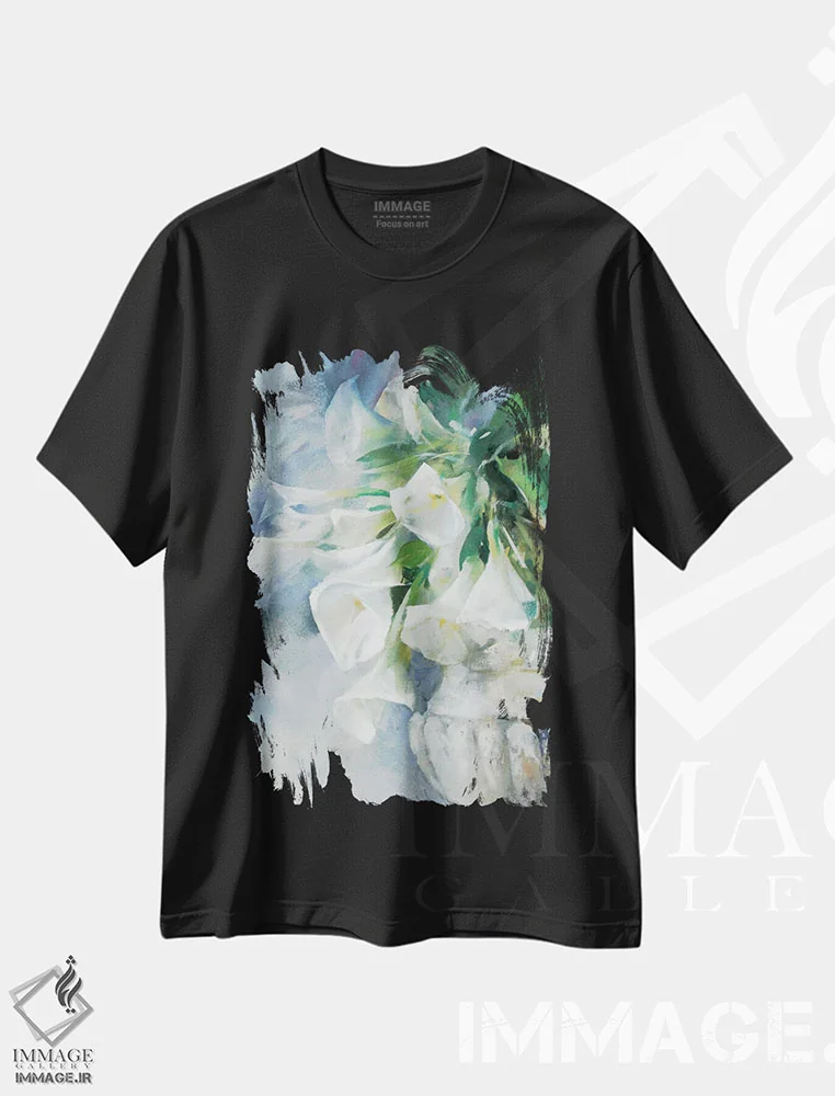 تیشرت مشکی طرح دار یادگاری ثبت شده، تزئینی اثر ویلم هنراتس | فروشگاه ایماژ