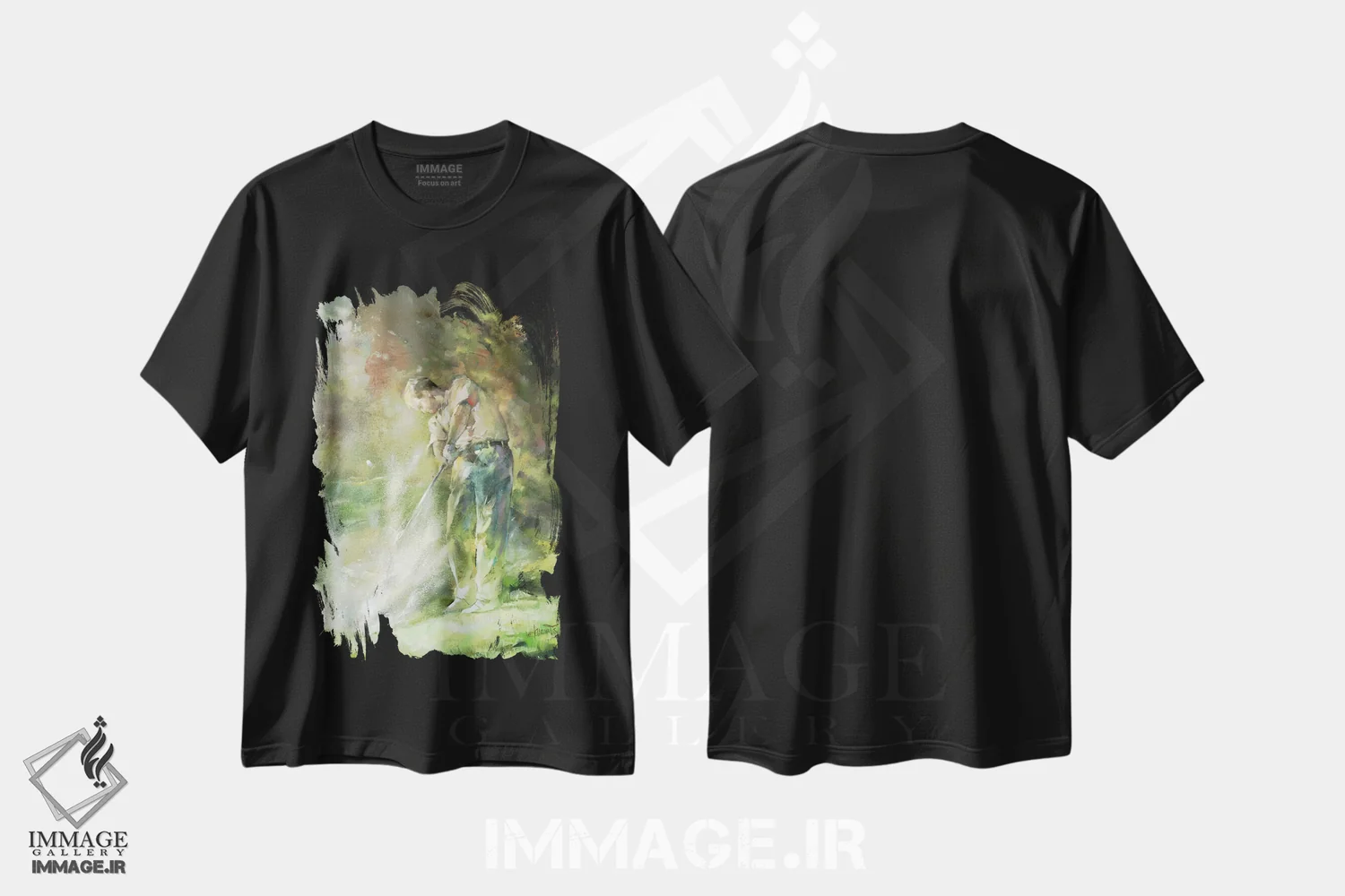 تیشرت مشکی طرح دار یک ضربه بی نقص، تزئینی اثر ویلم هنراتس | فروشگاه ایماژ