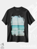 تیشرت مشکی طرح دار آبهای شفاف، دکور ساحلی اثر کی سی هکستون | immage.ir