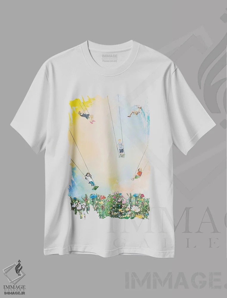 تیشرت سفید طرح دار شادی ۱، دکور معاصر اثر هانک پره بوم | immage.ir