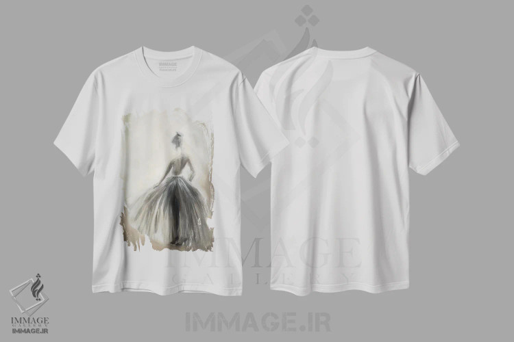 تیشرت سفید طرح دار آنجا زیر نور، تزئینی اثر کی سی هکستون | immage.ir
