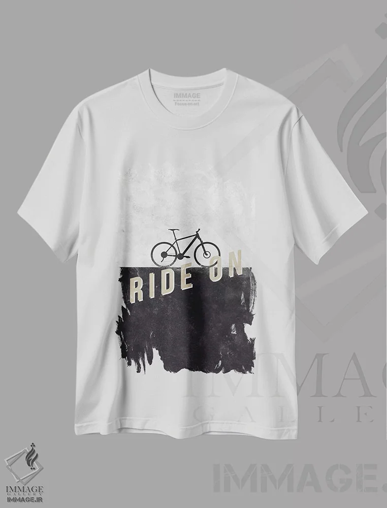 تیشرت سفید طرح دار به راه ادامه بده، تایپوگرافی اثر هانس بیر | immage.ir