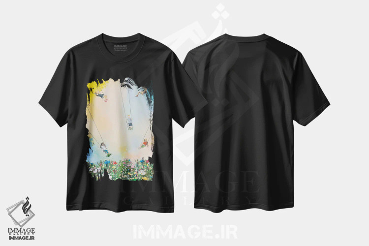 تیشرت مشکی طرح دار شادی ۱، دکور معاصر اثر هانک پره بوم | فروشگاه ایماژ