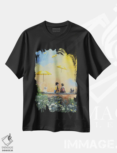 تیشرت مشکی طرح دار بهترین دوستان ۲، دکور معاصر اثر هانک پره بوم | فروشگاه ایماژ