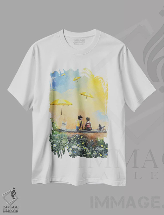 تیشرت سفید طرح دار بهترین دوستان ۲، دکور معاصر اثر هانک پره بوم | immage.ir