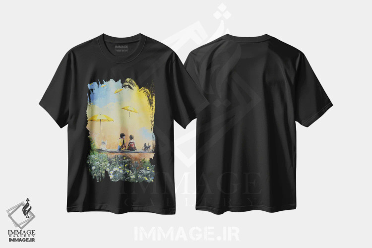 تیشرت مشکی طرح دار بهترین دوستان ۲، دکور معاصر اثر هانک پره بوم | فروشگاه ایماژ