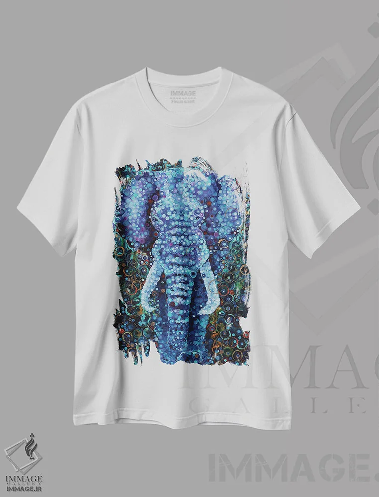 تیشرت سفید طرح دار فیل، تزئینی اثر هایدی بارنت | immage.ir