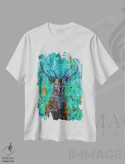 تیشرت سفید طرح دار پادشاه جنگل، تزئینی اثر هایدی بارنت | فروشگاه ایماژ