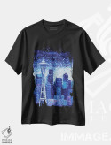 تیشرت مشکی طرح دار غروب سیاتل، مدیوم اثر هایدی بارنت | فروشگاه ایماژ