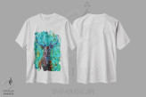 تیشرت سفید طرح دار پادشاه جنگل، تزئینی اثر هایدی بارنت | فروشگاه ایماژ