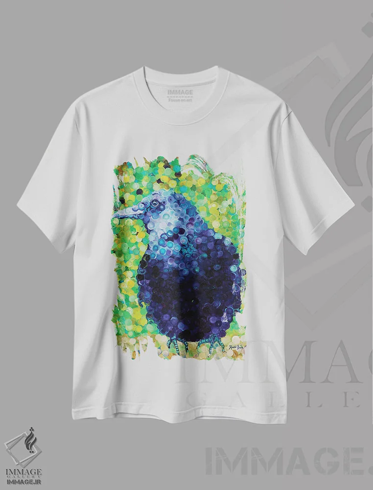تیشرت سفید طرح دار صبح بهاری، تزئینی اثر هایدی بارنت | immage.ir