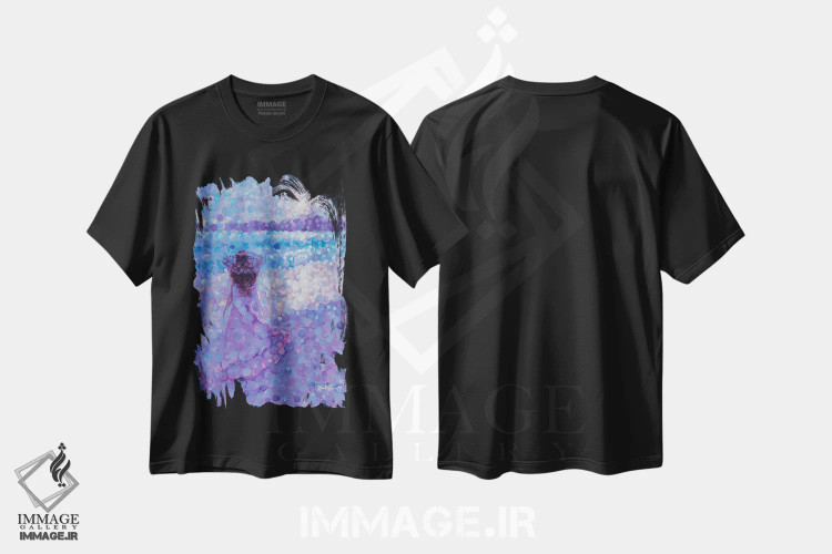 تیشرت مشکی طرح دار در کنار دریا، دکور معاصر اثر هایدی بارنت | فروشگاه ایماژ